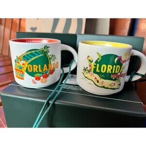 Lot 2 Florida Orlando Starbucks Mini Espresso Cups Ornaments discover series